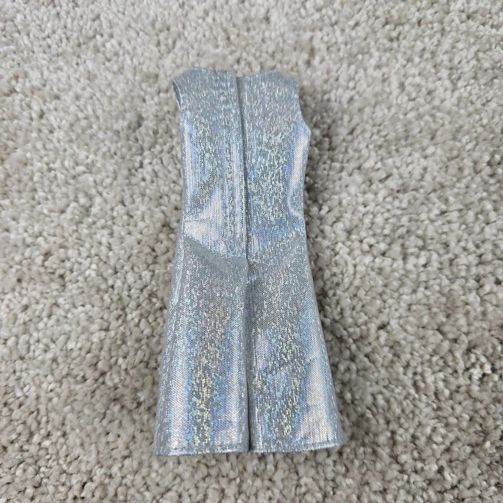 Barbie Doll Dress Silver Metallic Shimmer Sleeveless A-Line Fashion Accessory